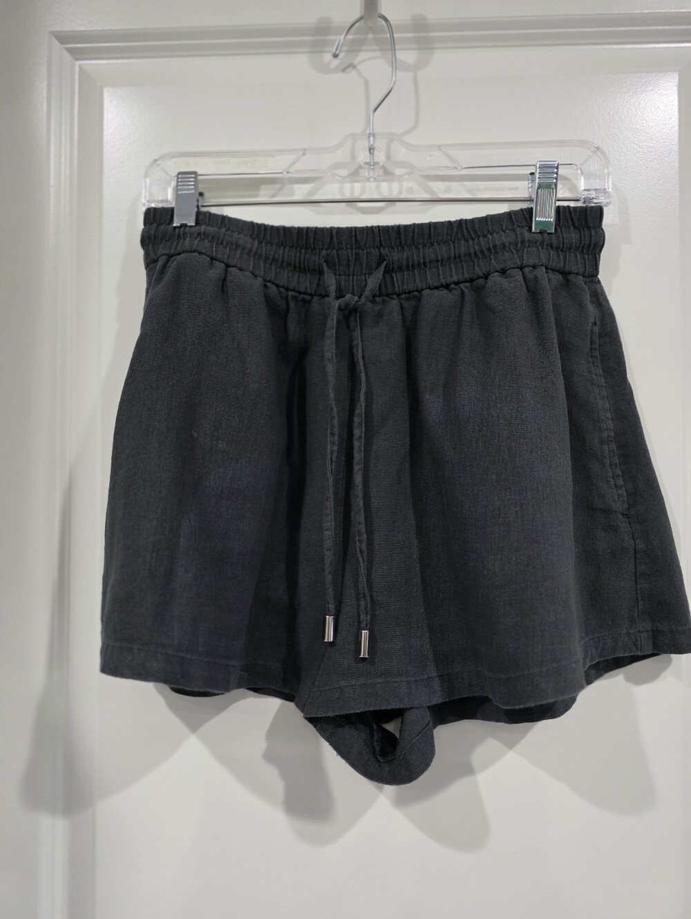 Zara Black Drawstring Women’s Linen Shorts